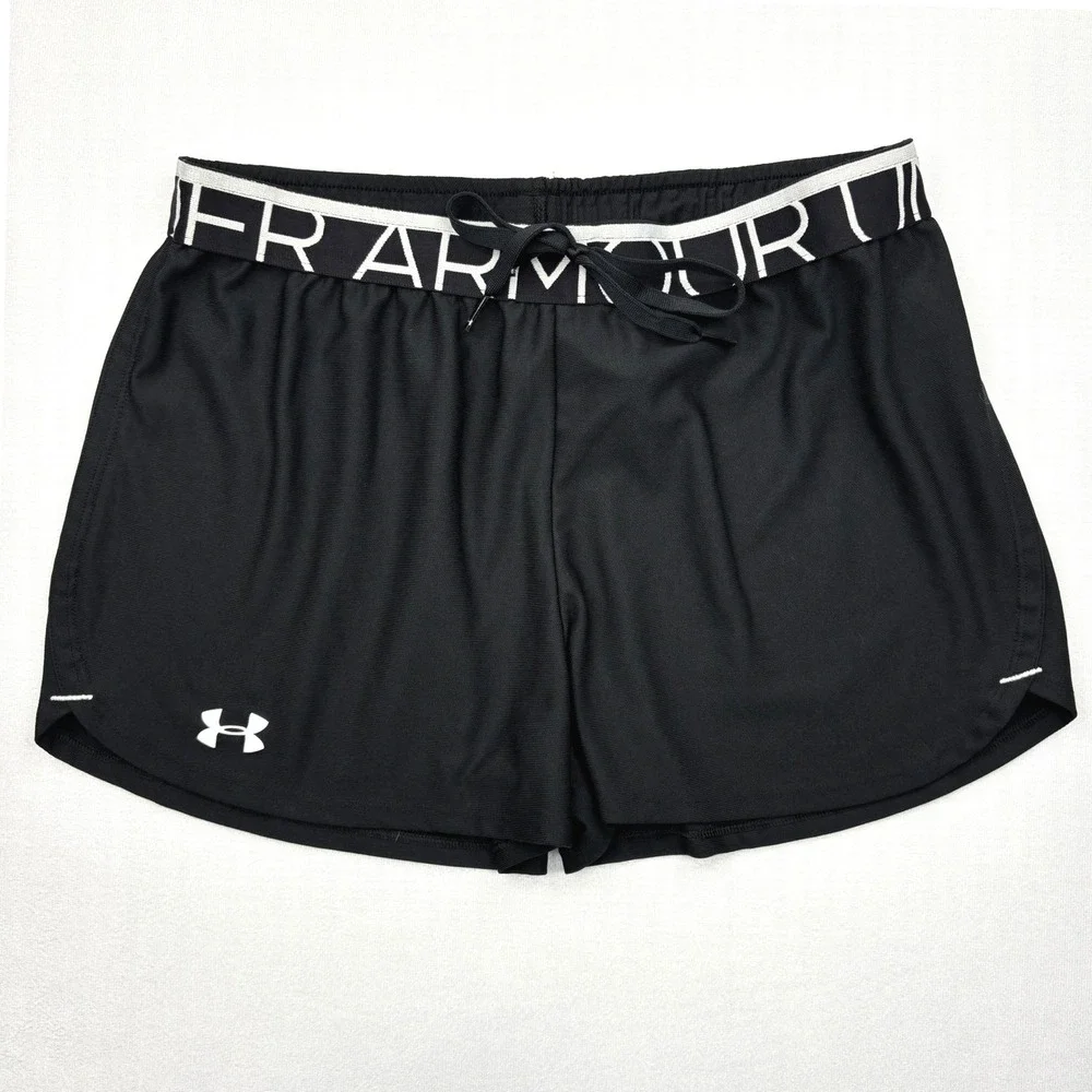 Under Armour Shorts Womens Medium Black Play Up HeatGear Running Athletic M